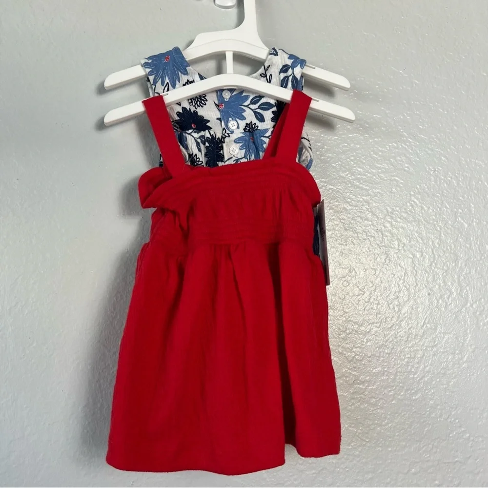 NWT Carter’s Just one you baby girls 2pk floral‎ dress romper red/blue